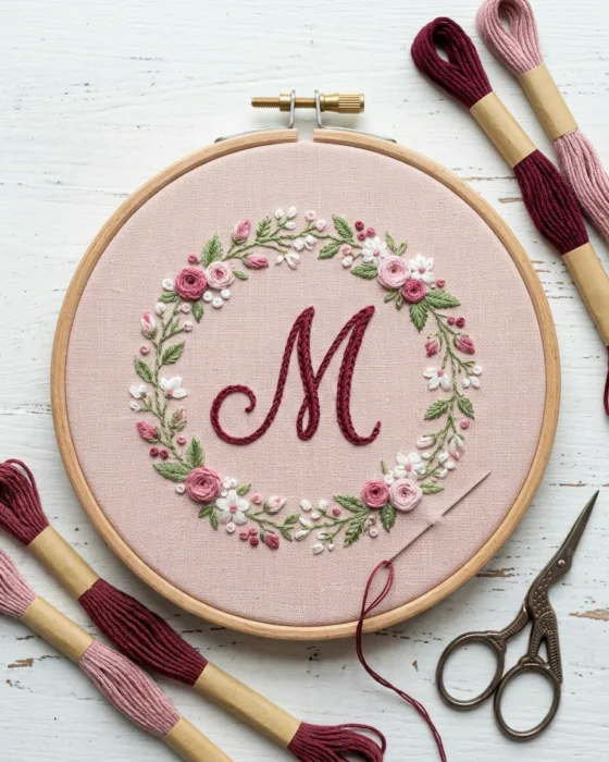 How to Embroider Names by Hand So the Curves Look Smooth